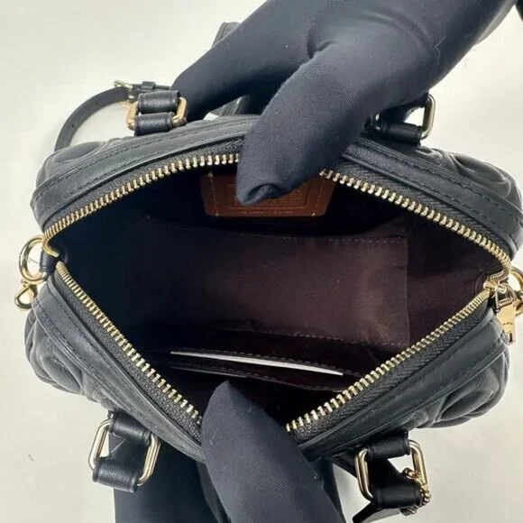 Coach Mini Rowan Crossbody Bag In Signature Leather IN Black
